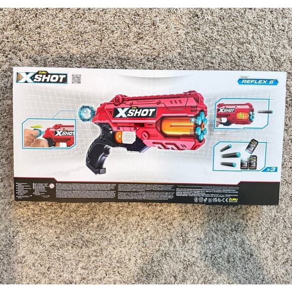 ZURU X-Shot (2x Reflex 6) Includes - 3 Cans & 12Foam Darts NEW Factory Sealed - Picture 2 of 3